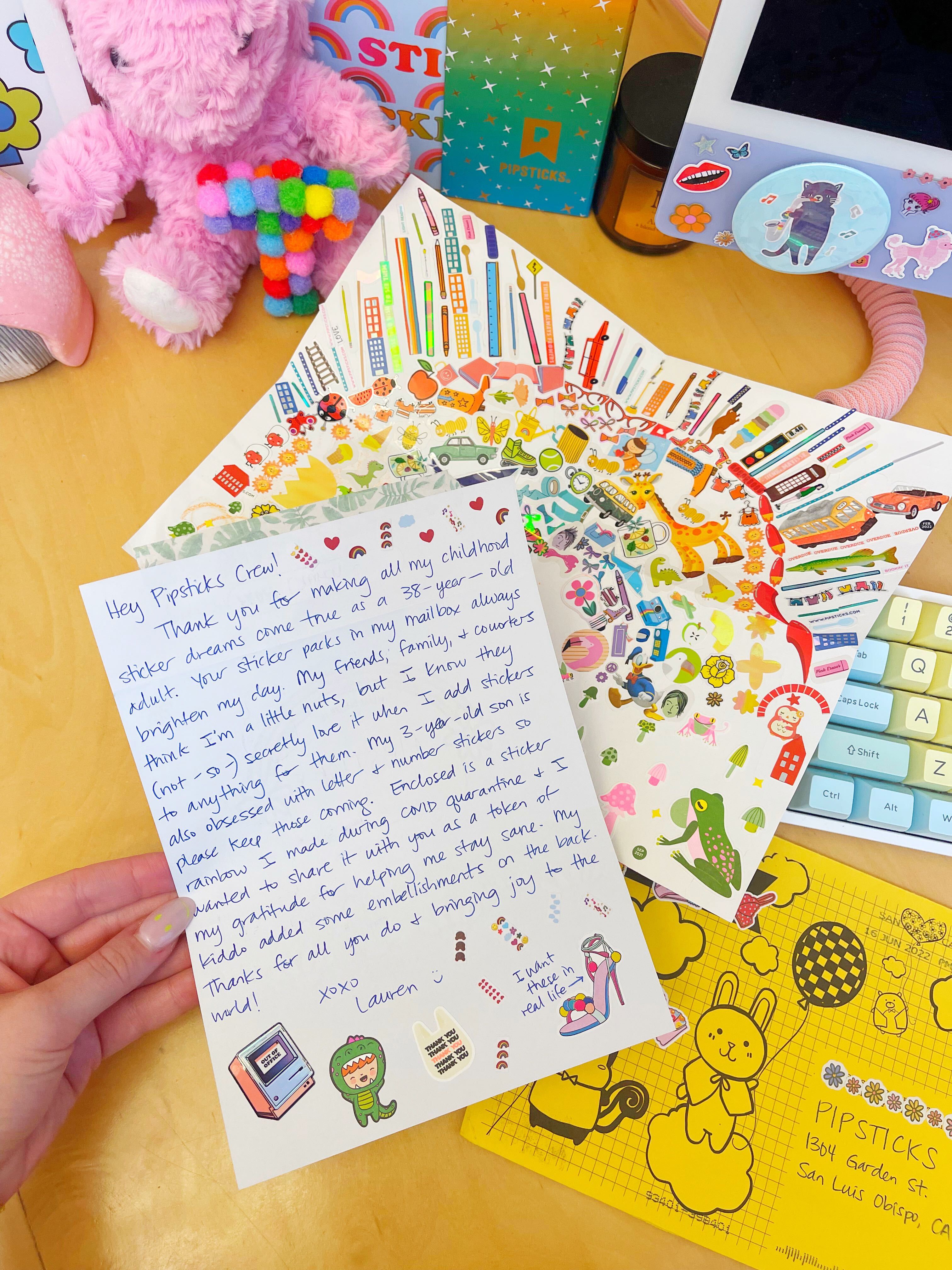 Fanmail Friday: “Thanks for making my childhood sticker dreams come true”