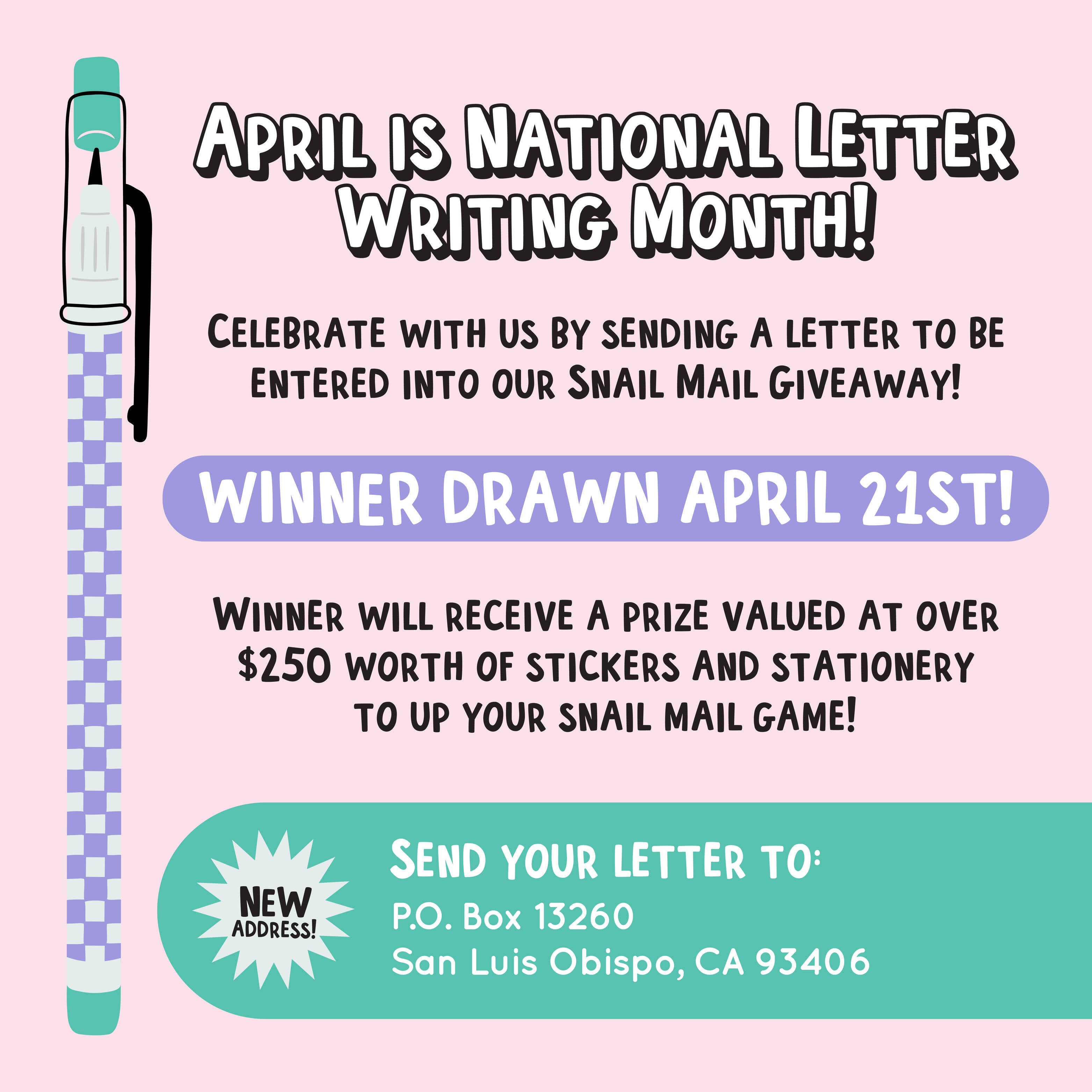 Fanmail Giveaway – National Letter Writing Month!